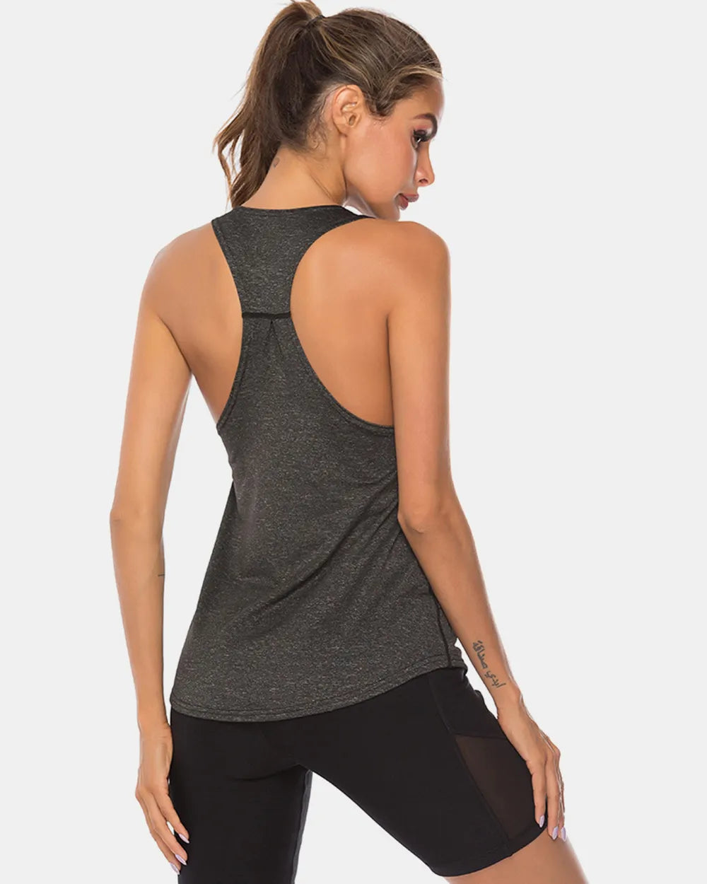 Full Size Scoop Neck Wide Strap Active Tank Easy Apparels