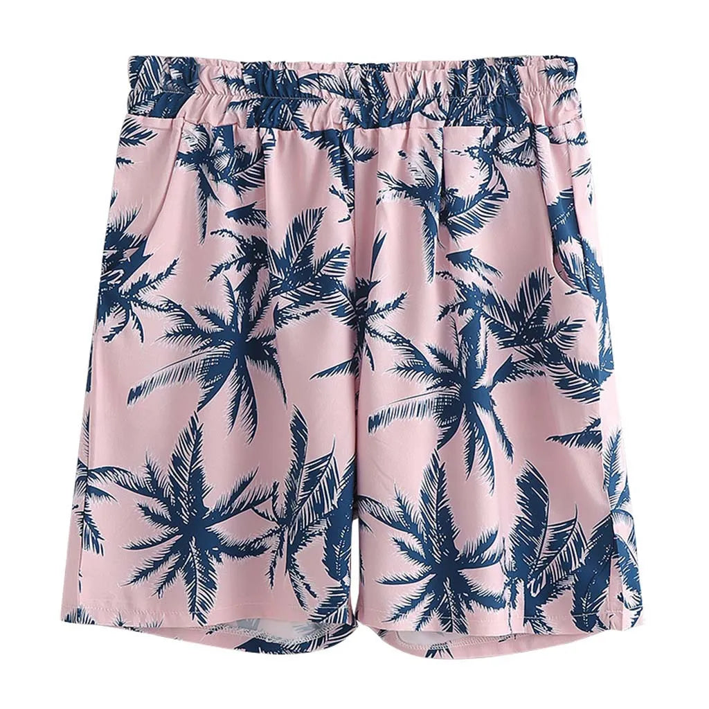 Men's Full Size Tropical Print Hawaiian Style Top and Shorts Set Plus Size Easy Apparels