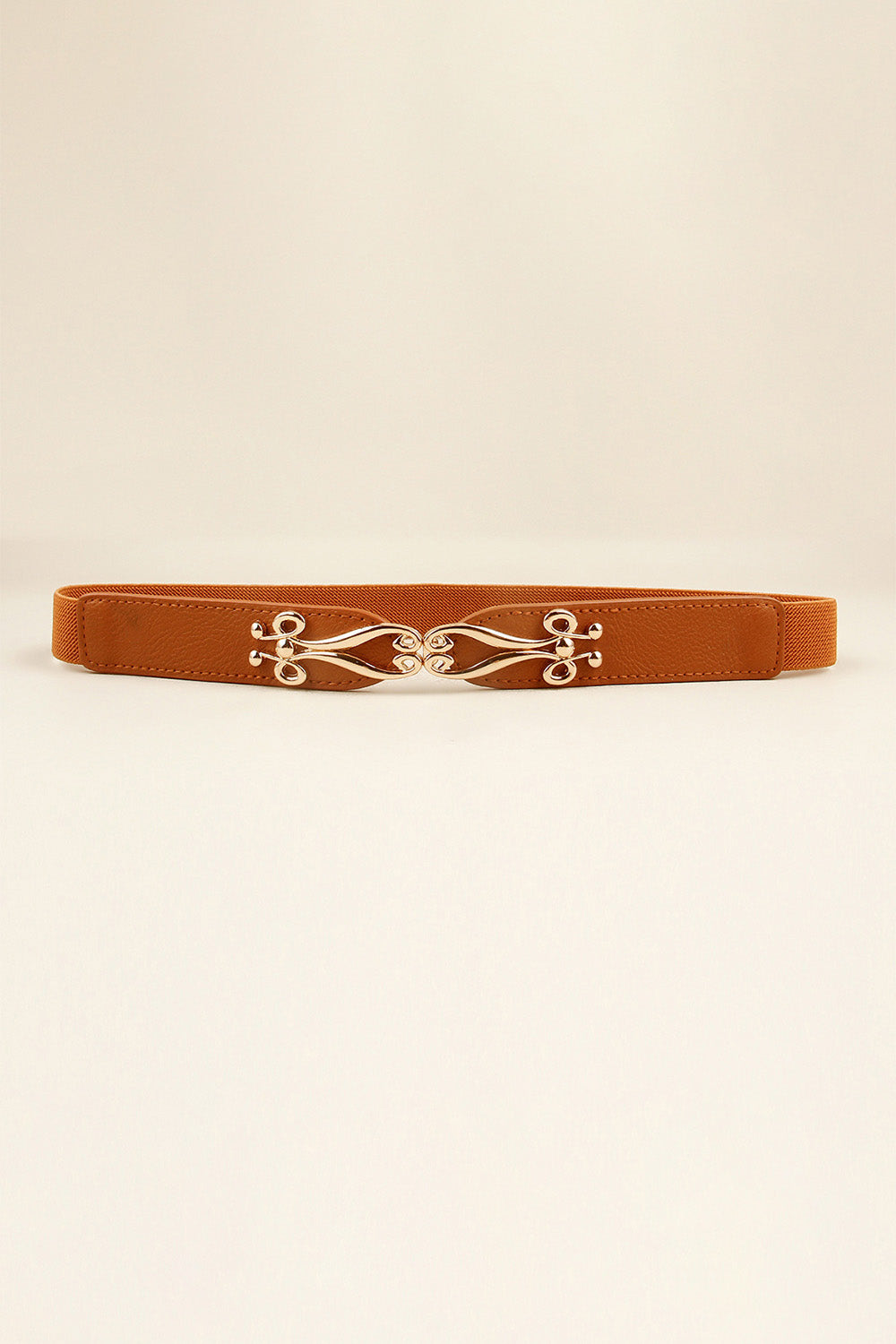 Alloy Buckle Elastic Belt Caramel One Size Easy Apparels