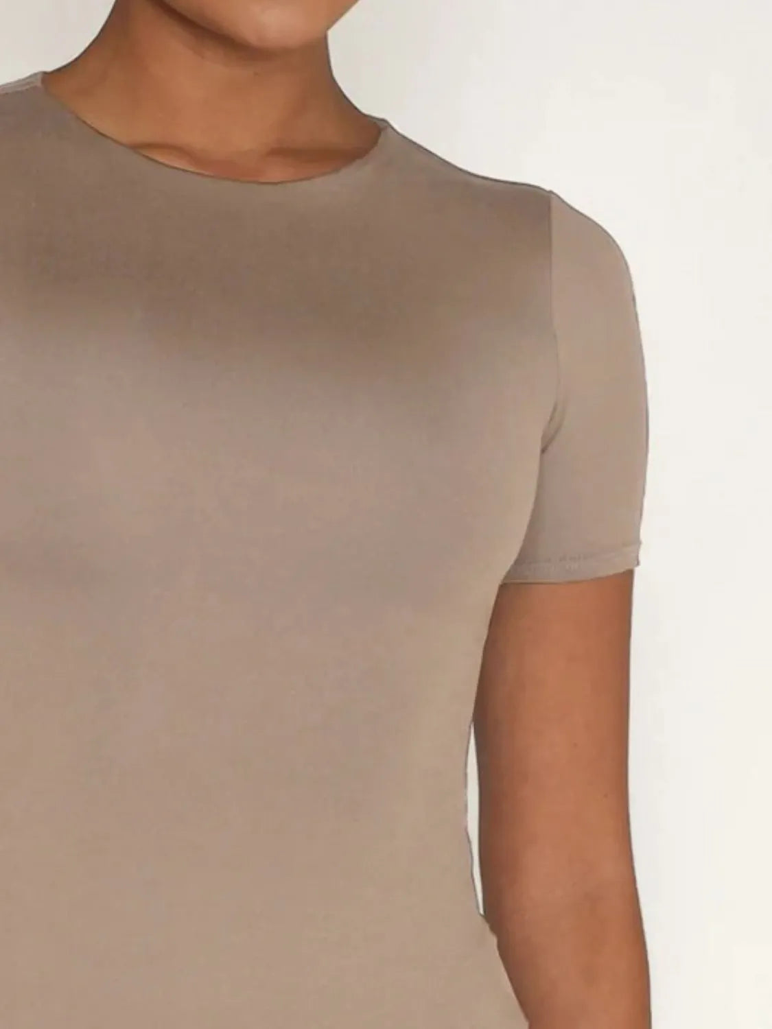 Round Neck Short Sleeve Swim Top Easy Apparels