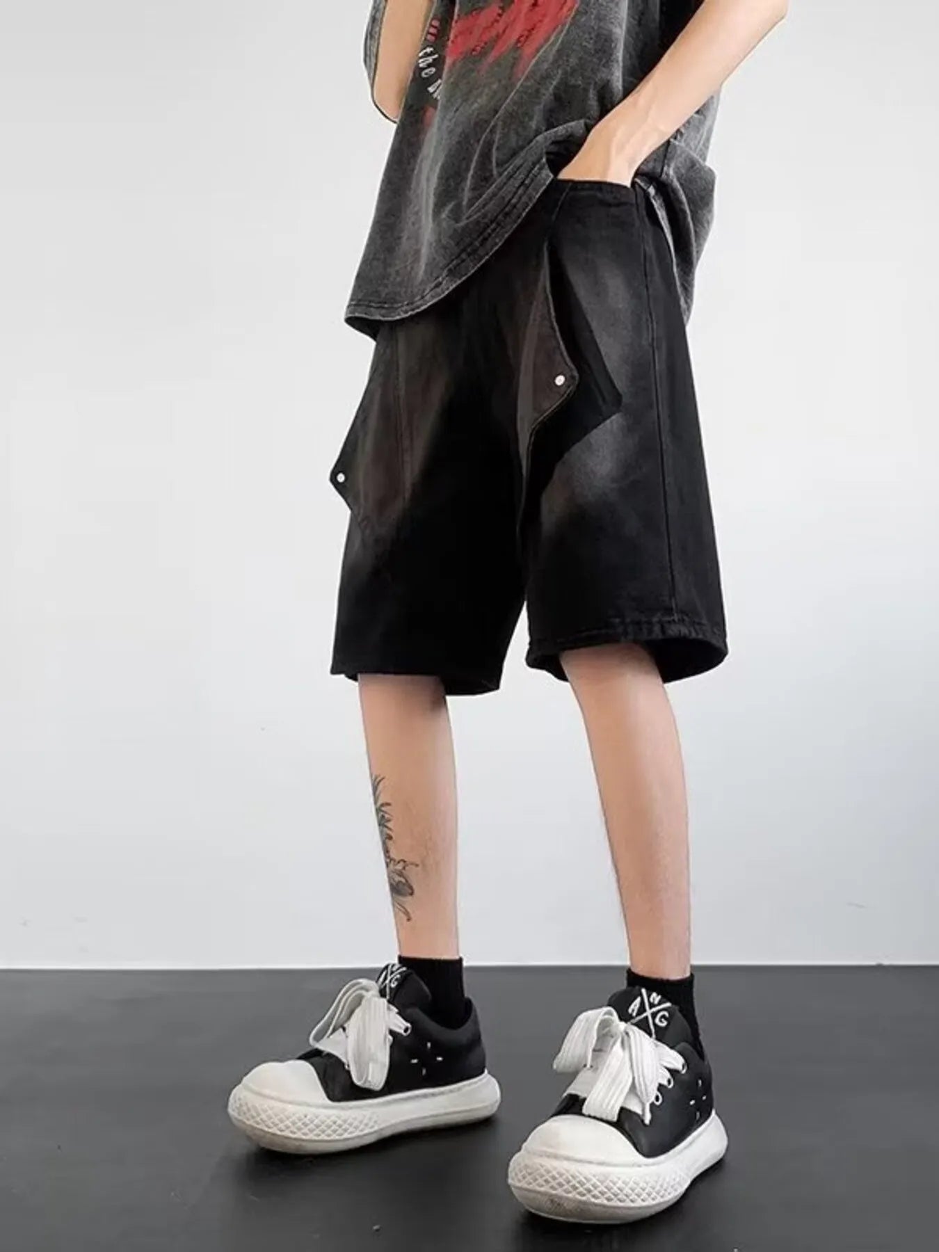 Men's Plus Size Wash Denim Shorts with Pockets Easy Apparels