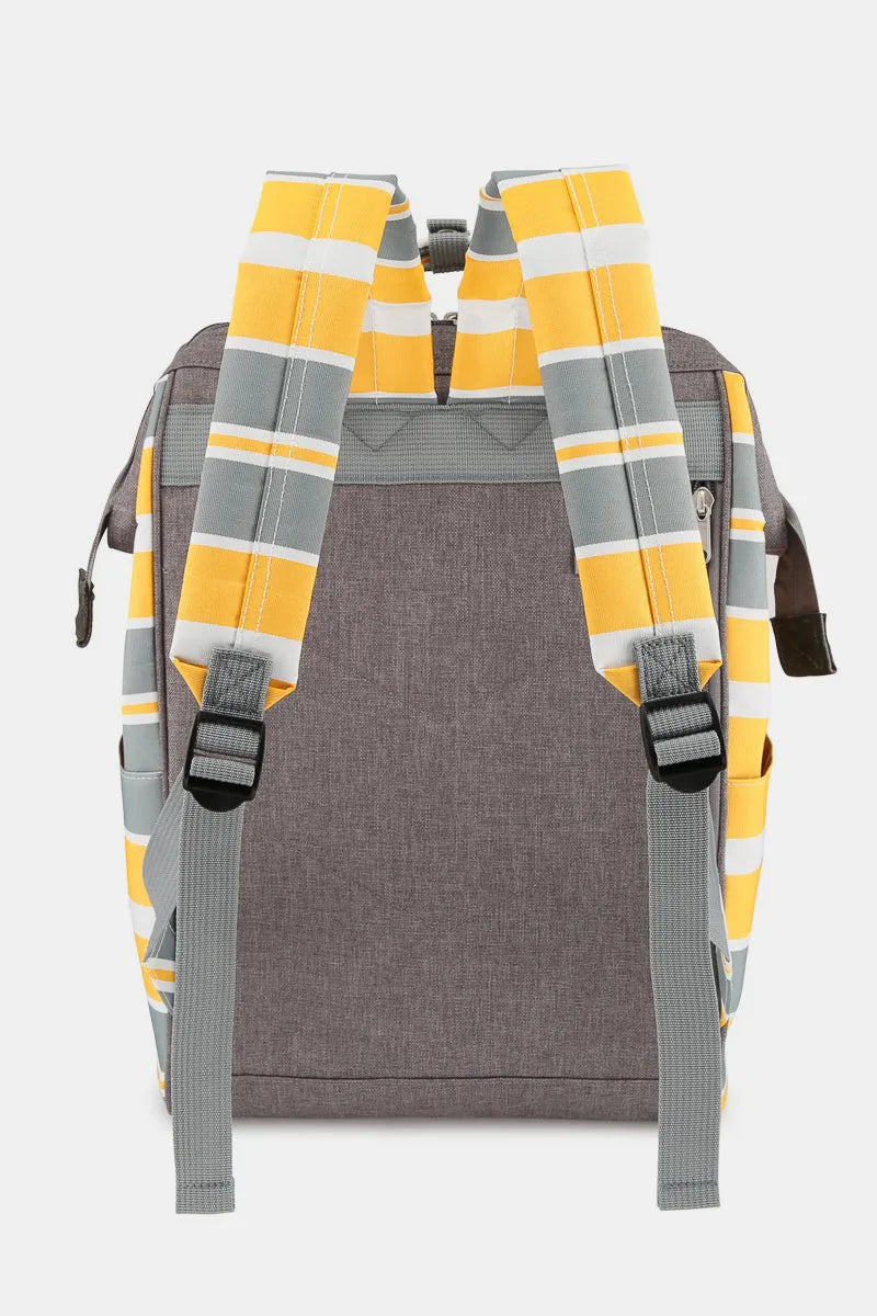 Himawari Striped Waterproof Nylon Backpack Bag with Side Pockets Easy Apparels
