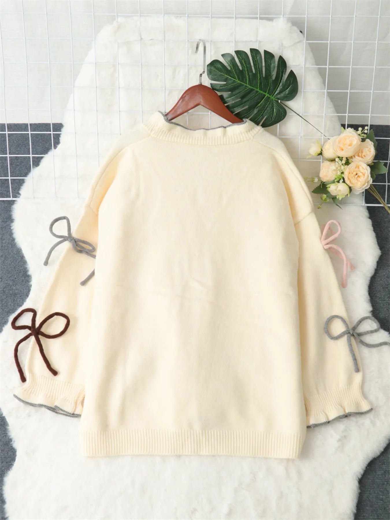 Bow Tie Button Up Cardigan Easy Apparels