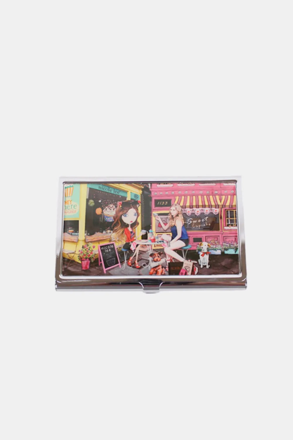 Nicole Lee USA Printed Business Card Case Cupcake Girl One Size Easy Apparels