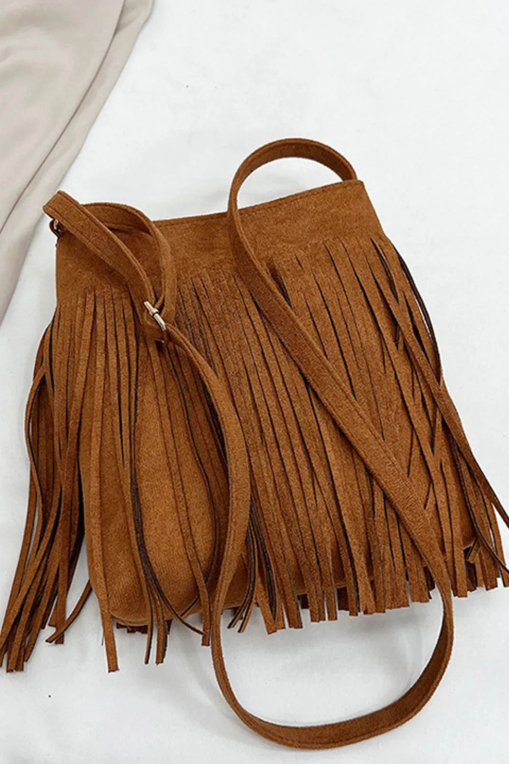 Suede Fringe Shoulder Bag Easy Apparels