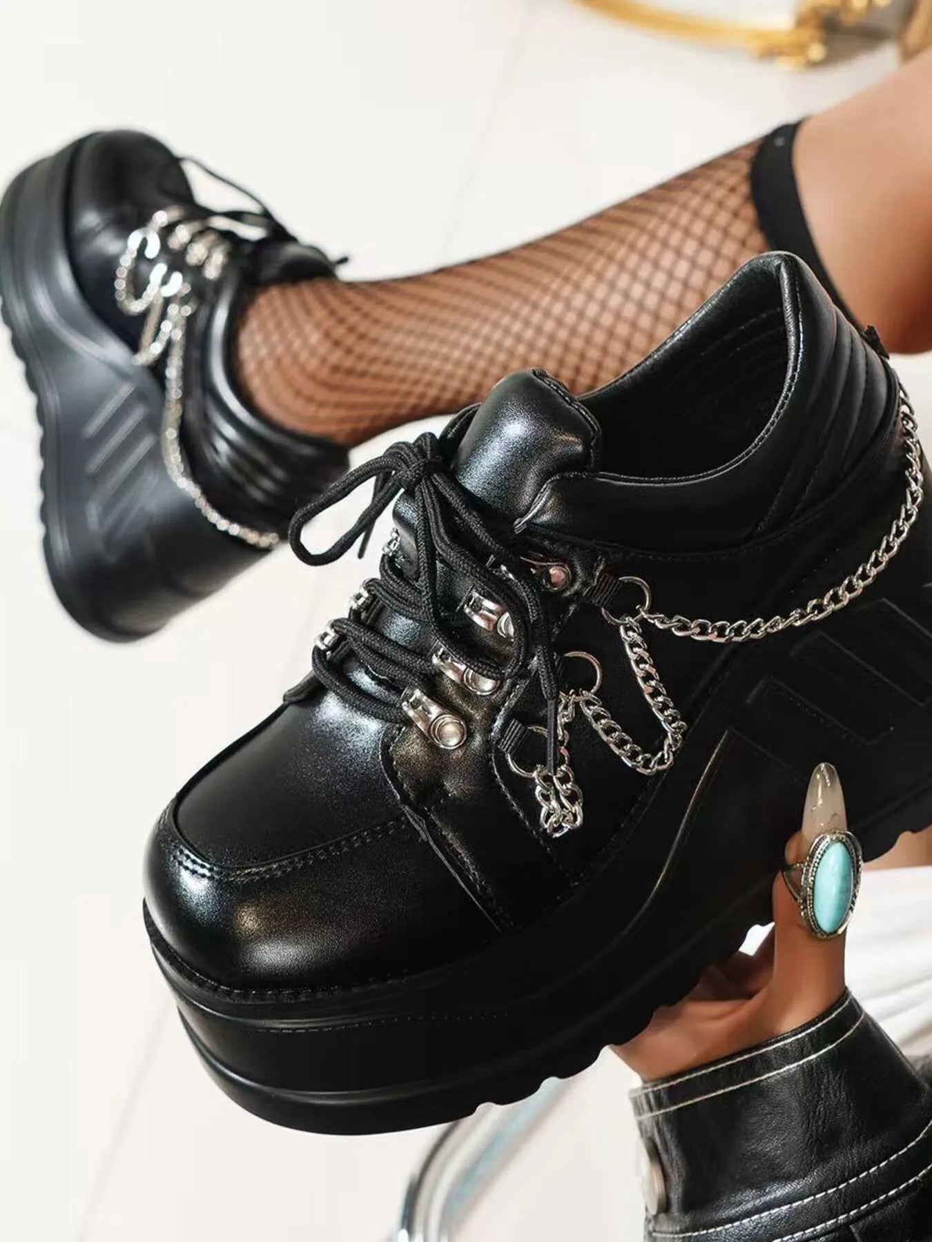 Lace Up Platform Wedge Sneakers Easy Apparels