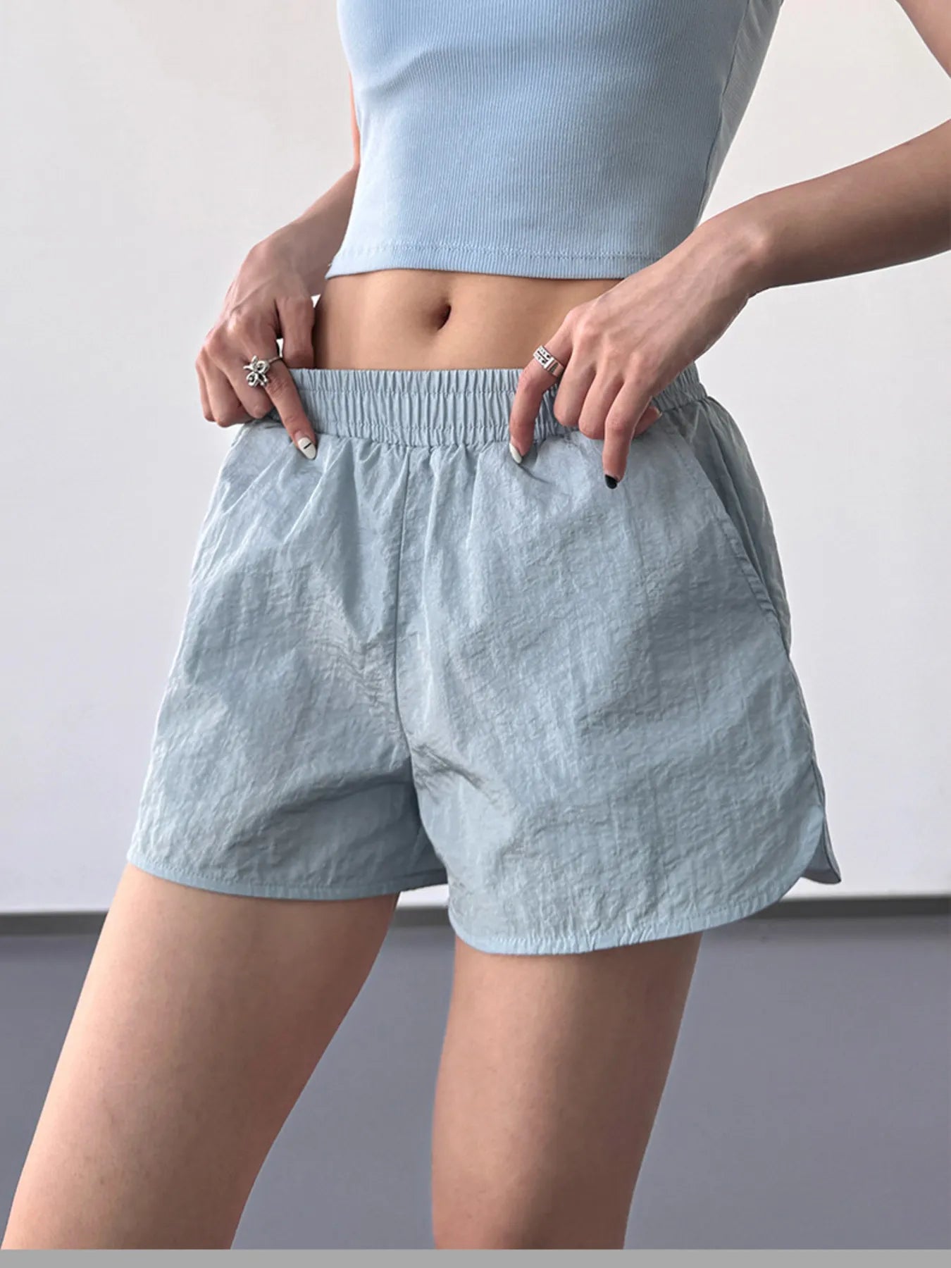 Elastic Waist Active Shorts Easy Apparels