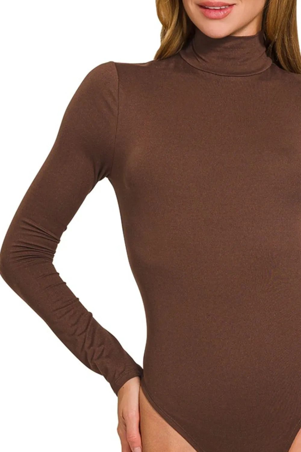 Trendsi Zenana Mock Neck Long Sleeve Bodysuit