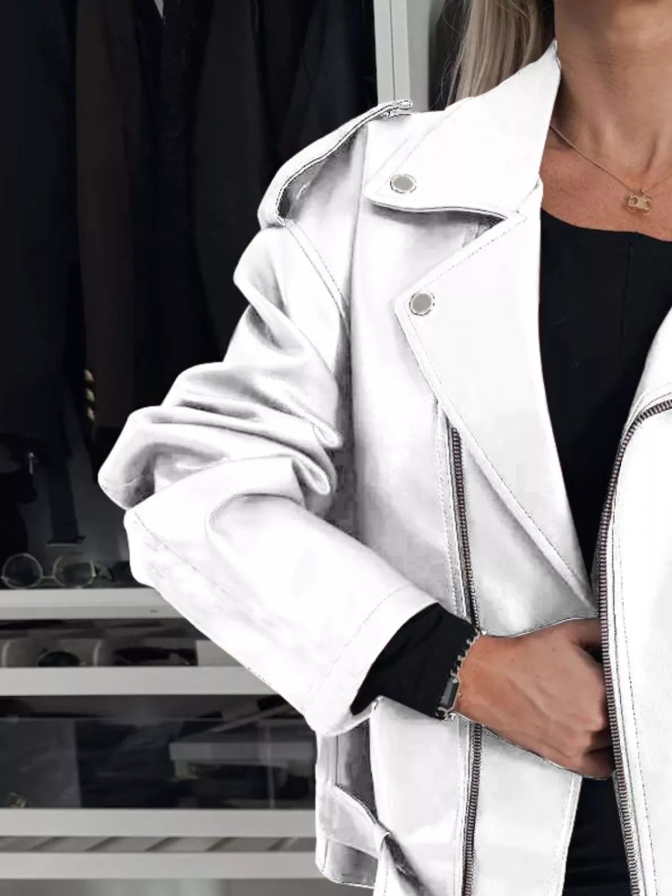 Full Size Zip Up Long Sleeve Jacket Plus Size Easy Apparels