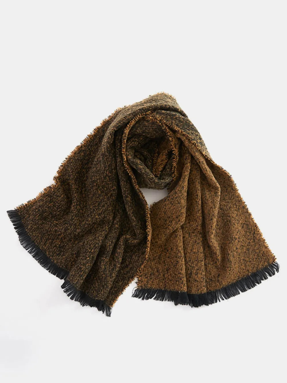 Raw Hem Heathered Polyester Scarf Easy Apparels