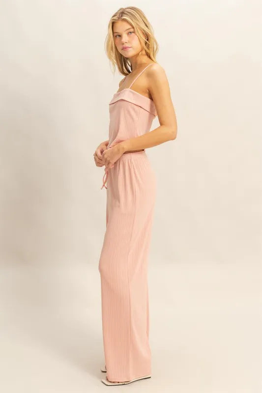 HYFVE Rib Knit Cami Top and Pants Set Easy Apparels