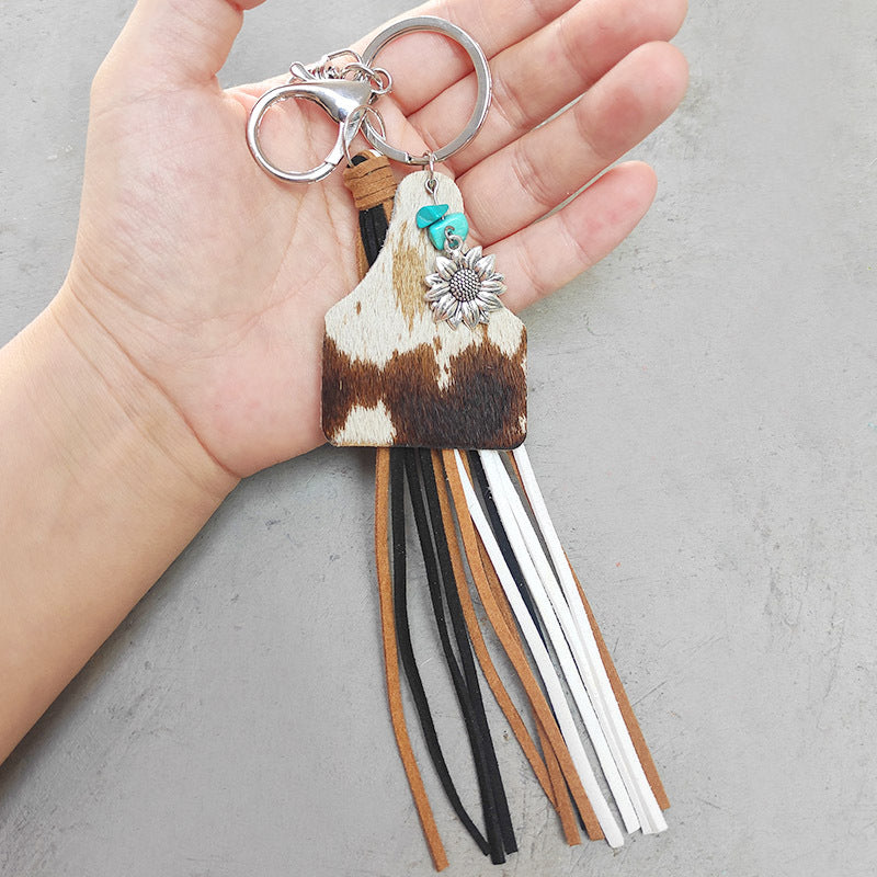 Turquoise Fringe Detail Key Chain Style J One Size Easy Apparels
