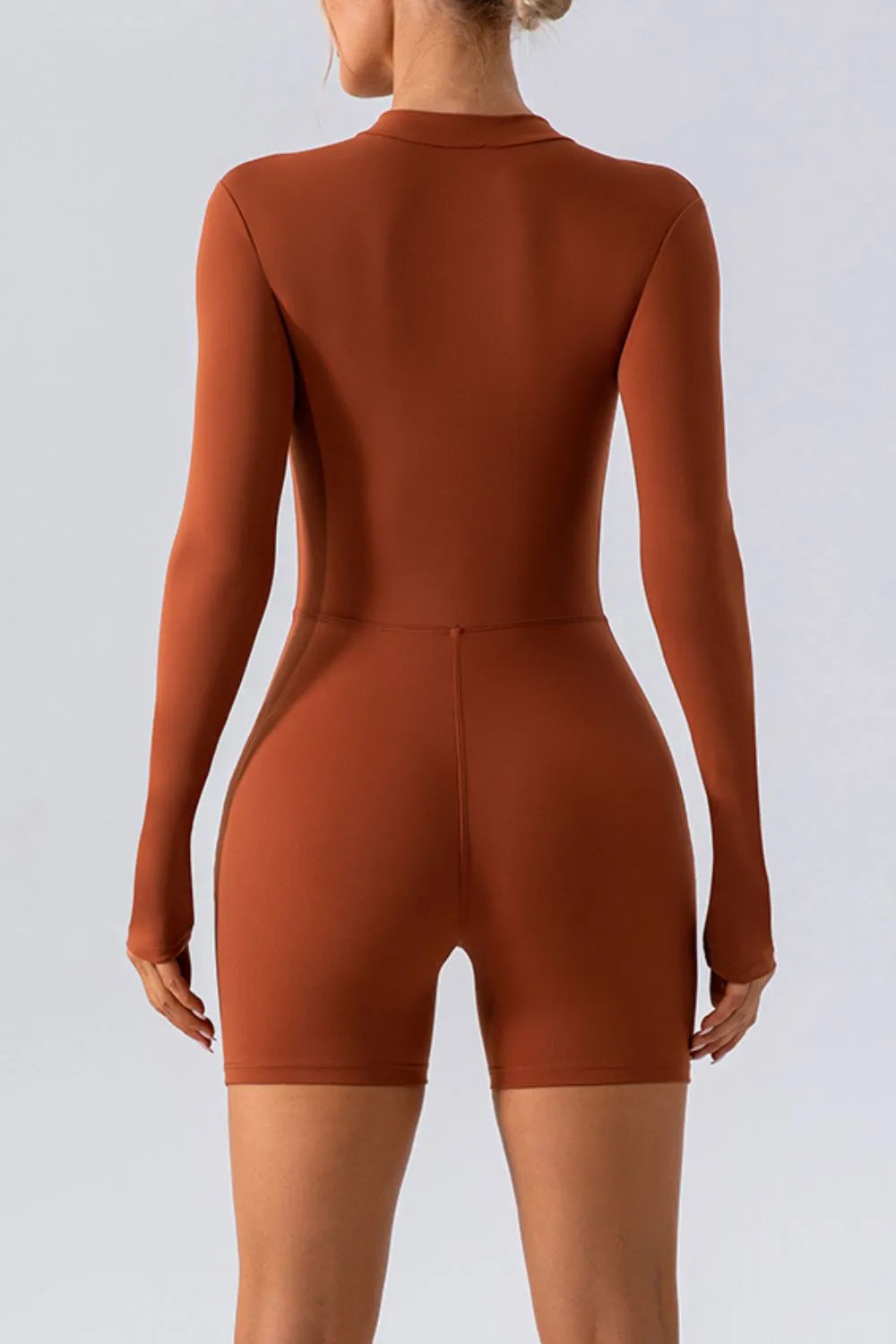 Half Zip Long Sleeve Active Romper Easy Apparels