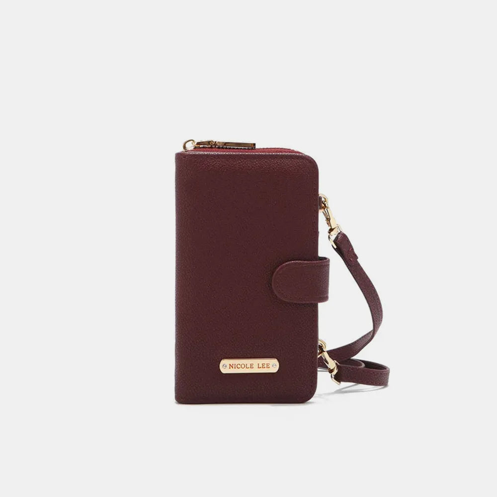 Nicole Lee USA 2 Piece Phone Case Crossbody Wallet Wine One Size Easy Apparels