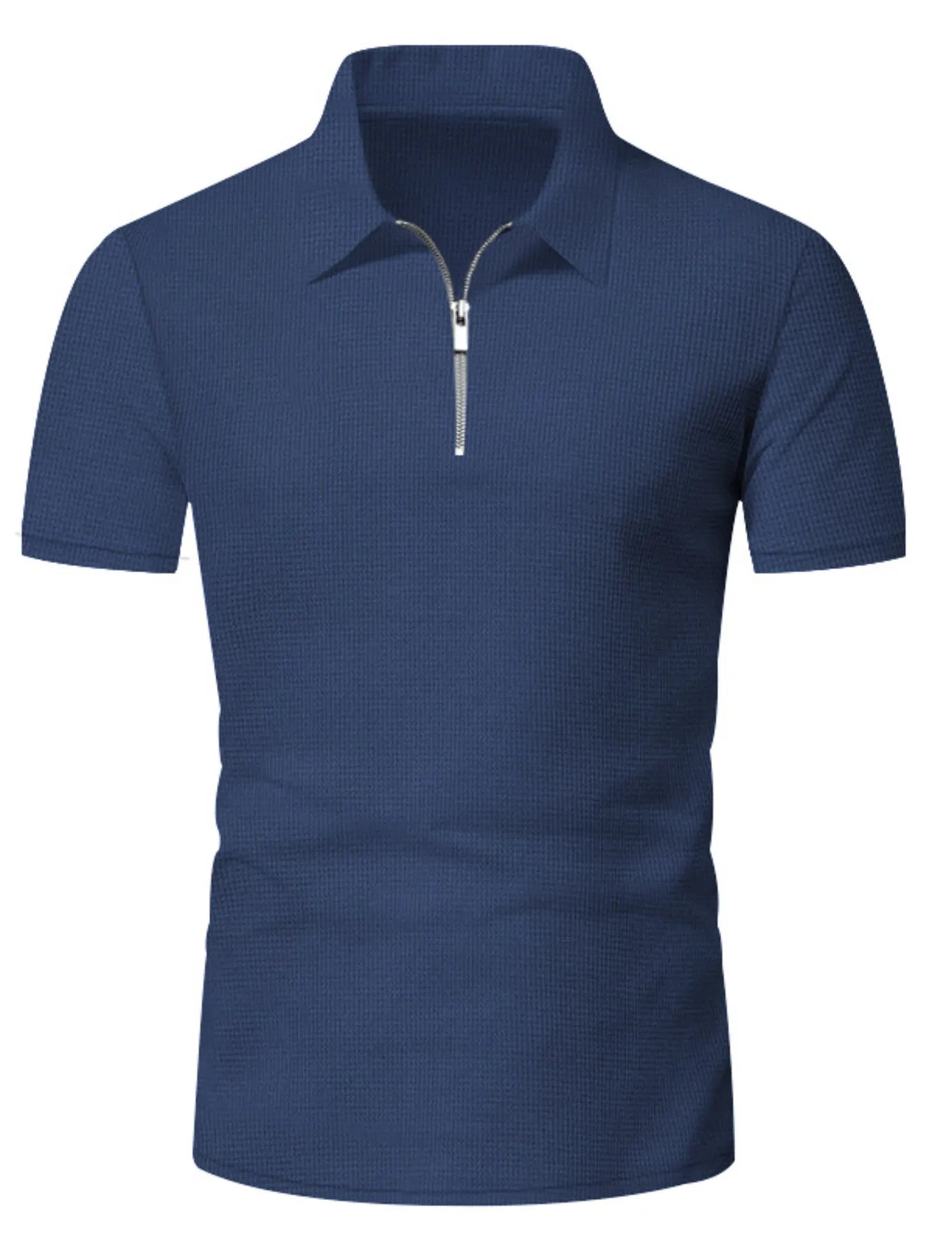 Men's Plus Size Quarter Zip Short Sleeve Top and Shorts Set Easy Apparels