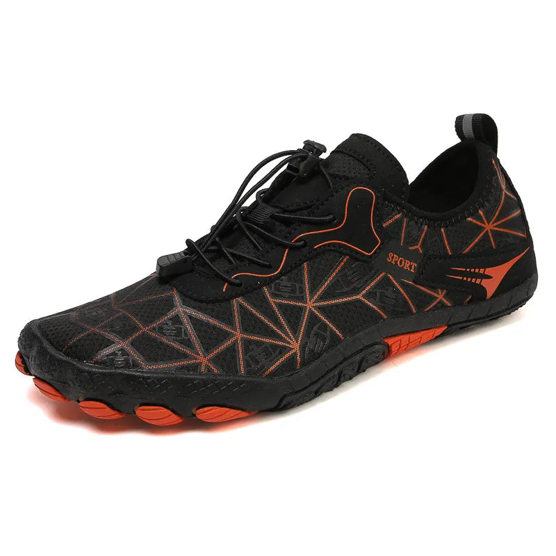 Elastic Lock Laces Mesh Contrast Breathable Athletic Black Easy Apparels