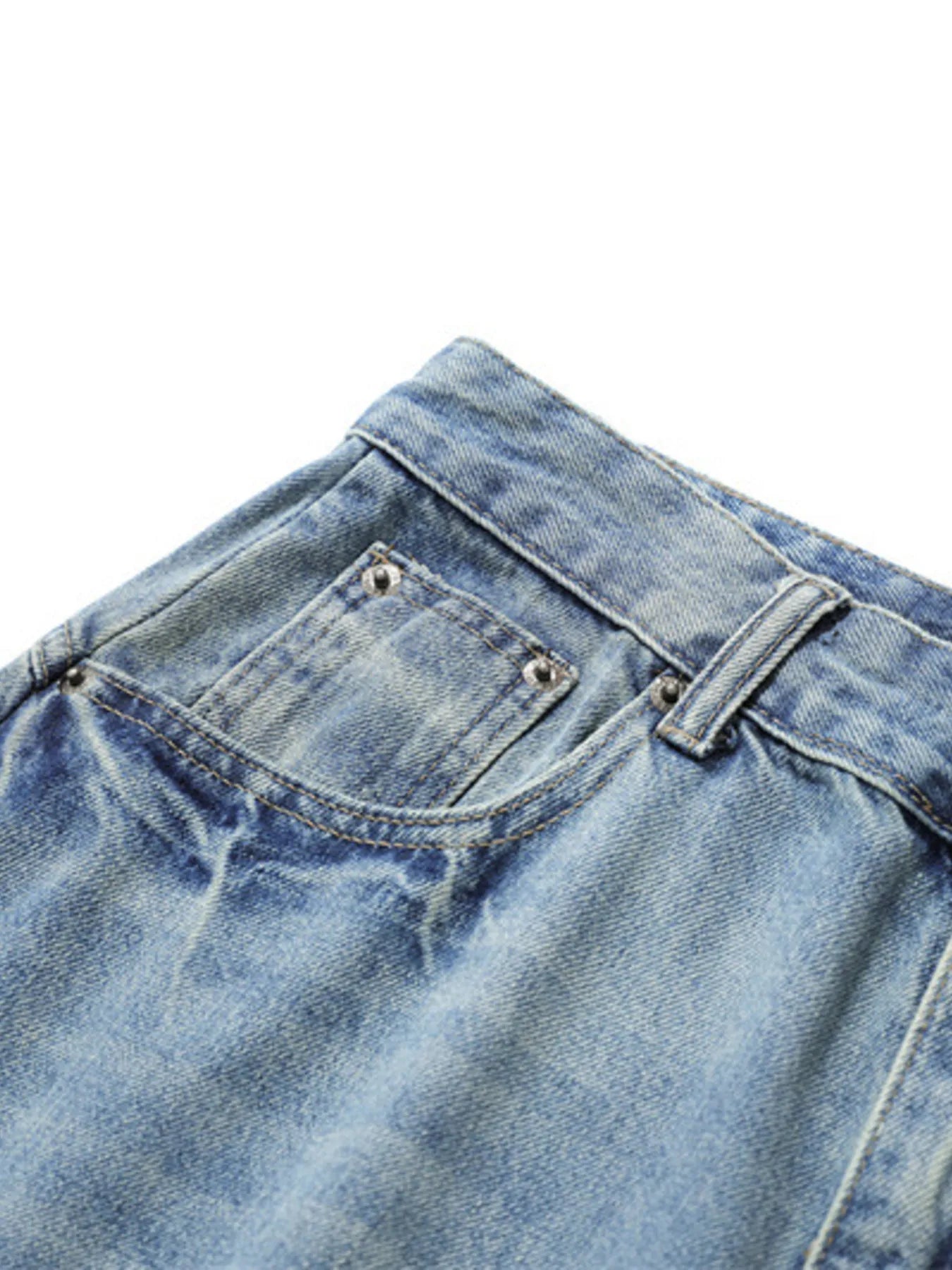 Men's Washed Wide Leg Denim Shorts Easy Apparels