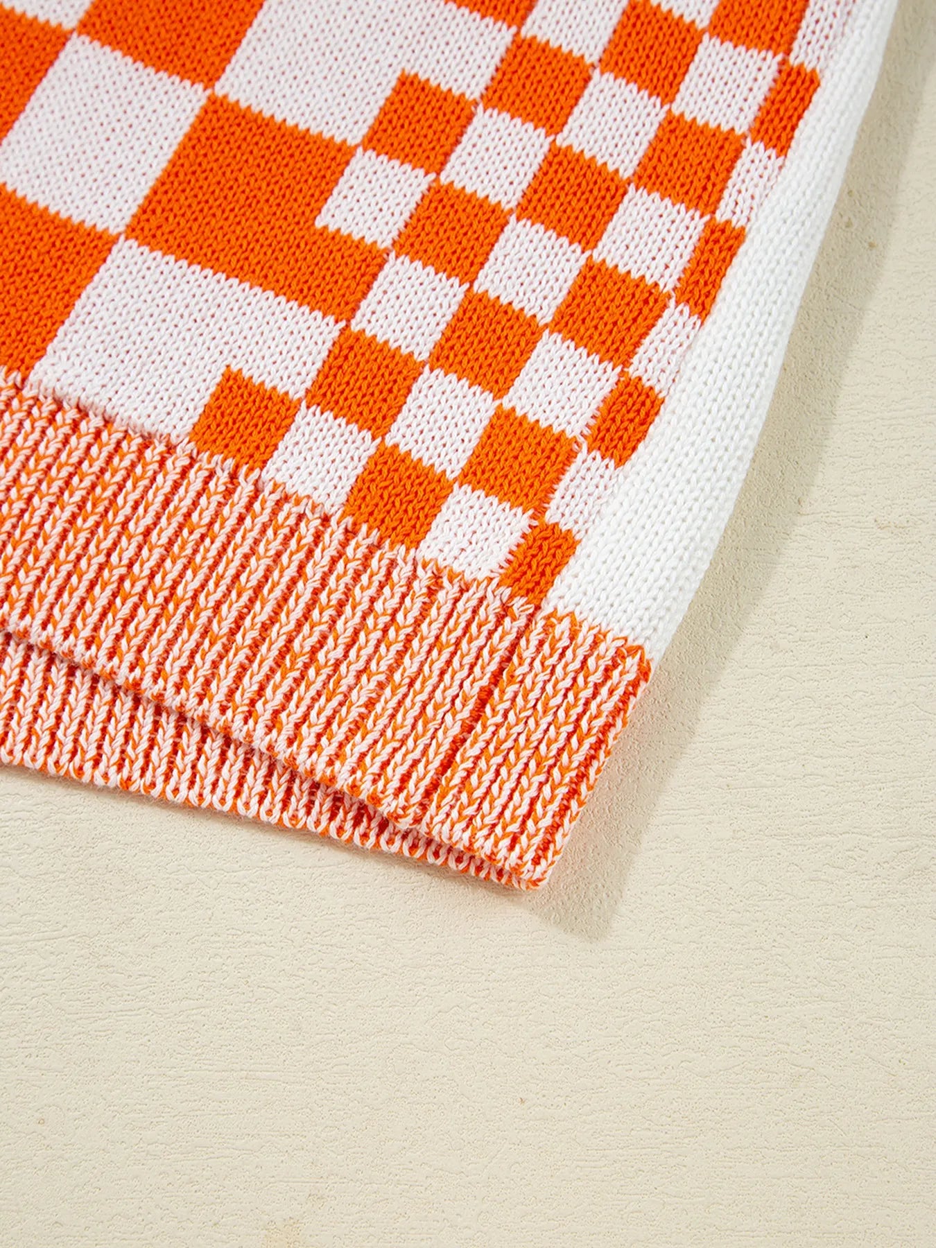 Checkered Pattern Open Front Cardigan Easy Apparels