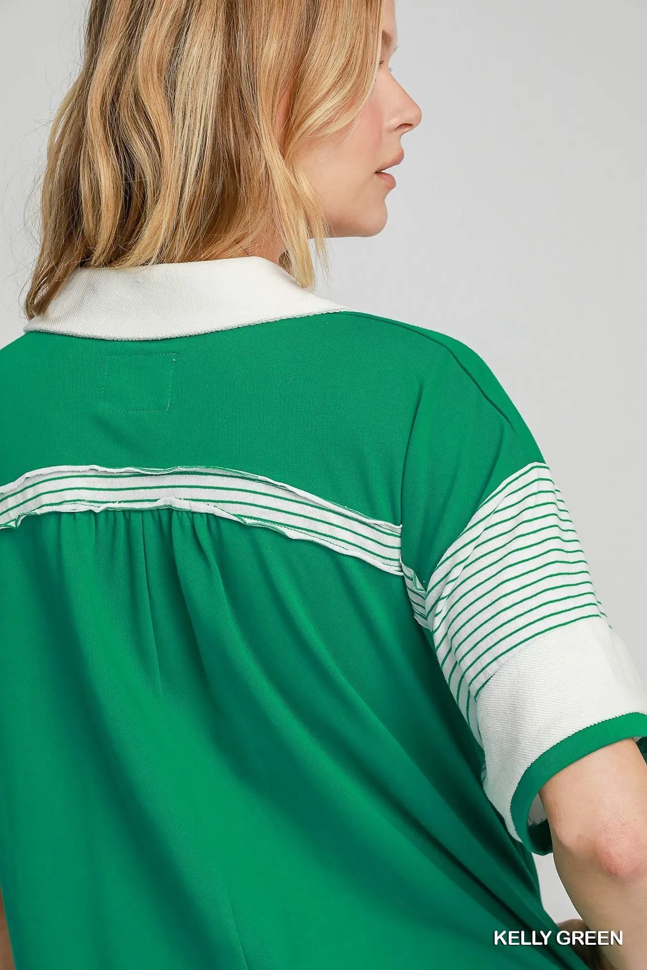 Umgee French Terry Collared Colorblock Romper Easy Apparels