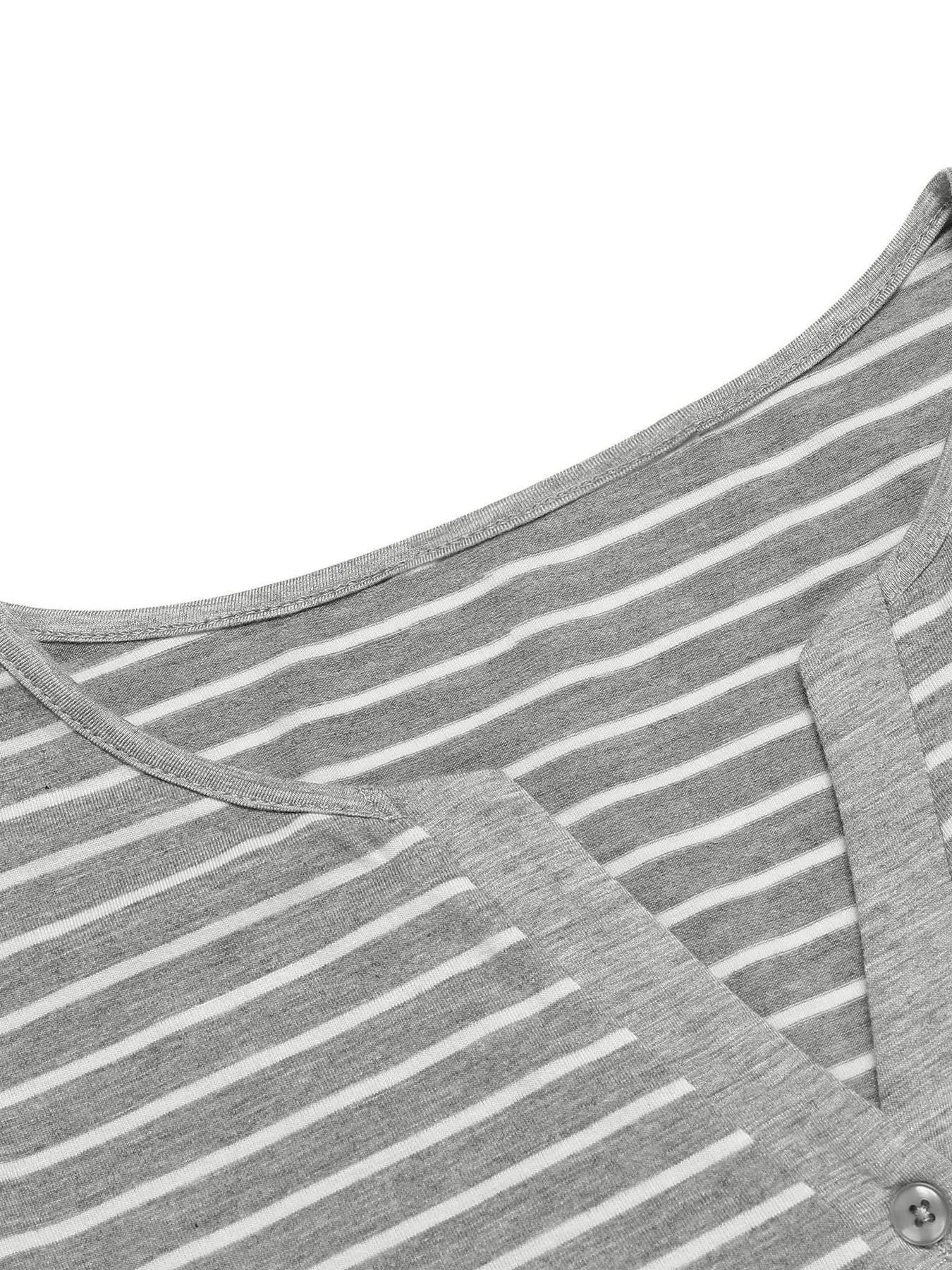 Striped Long Sleeve Lounge Dress Easy Apparels