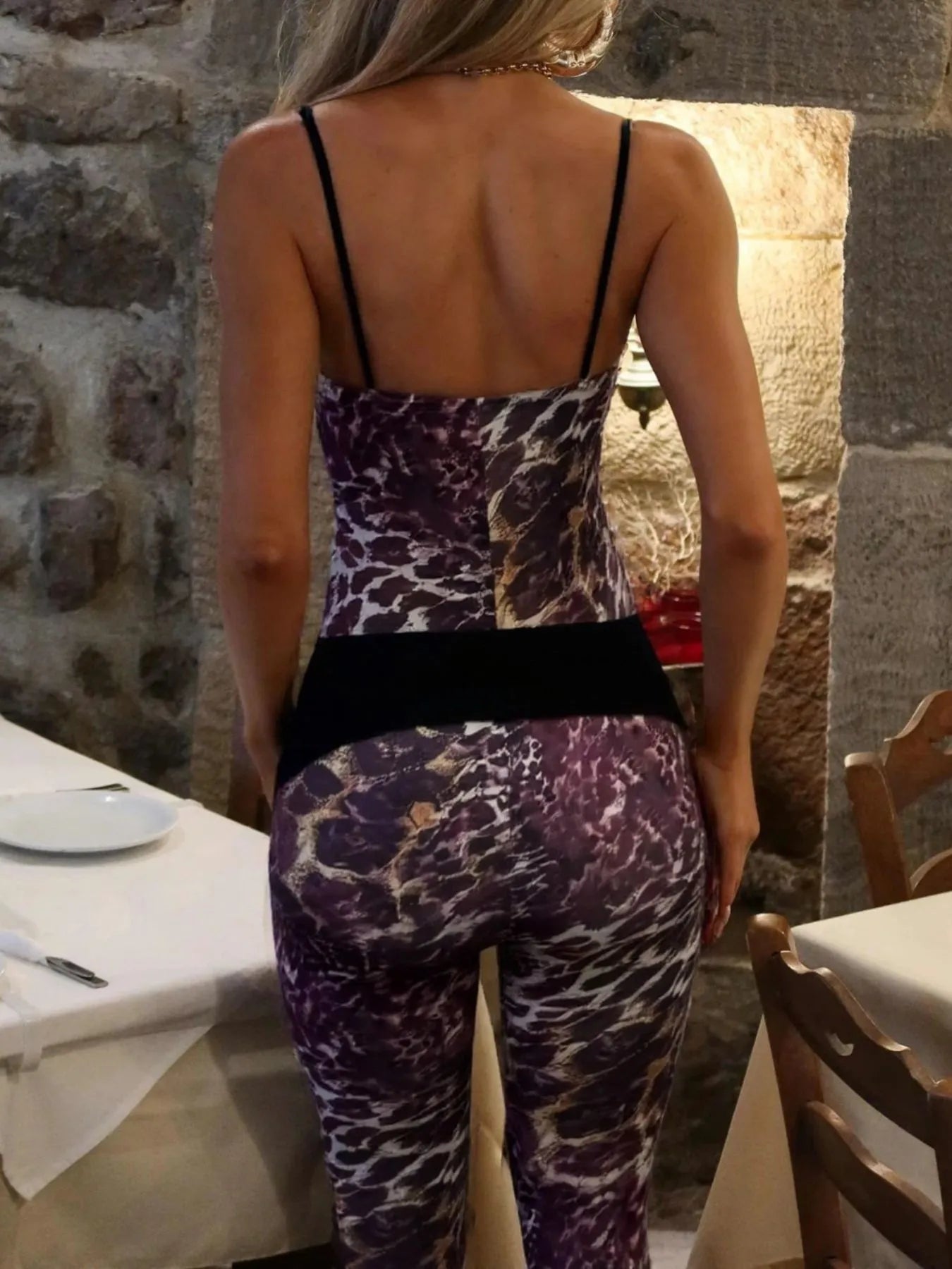 Leopard Spaghetti Strap Jumpsuit Easy Apparels