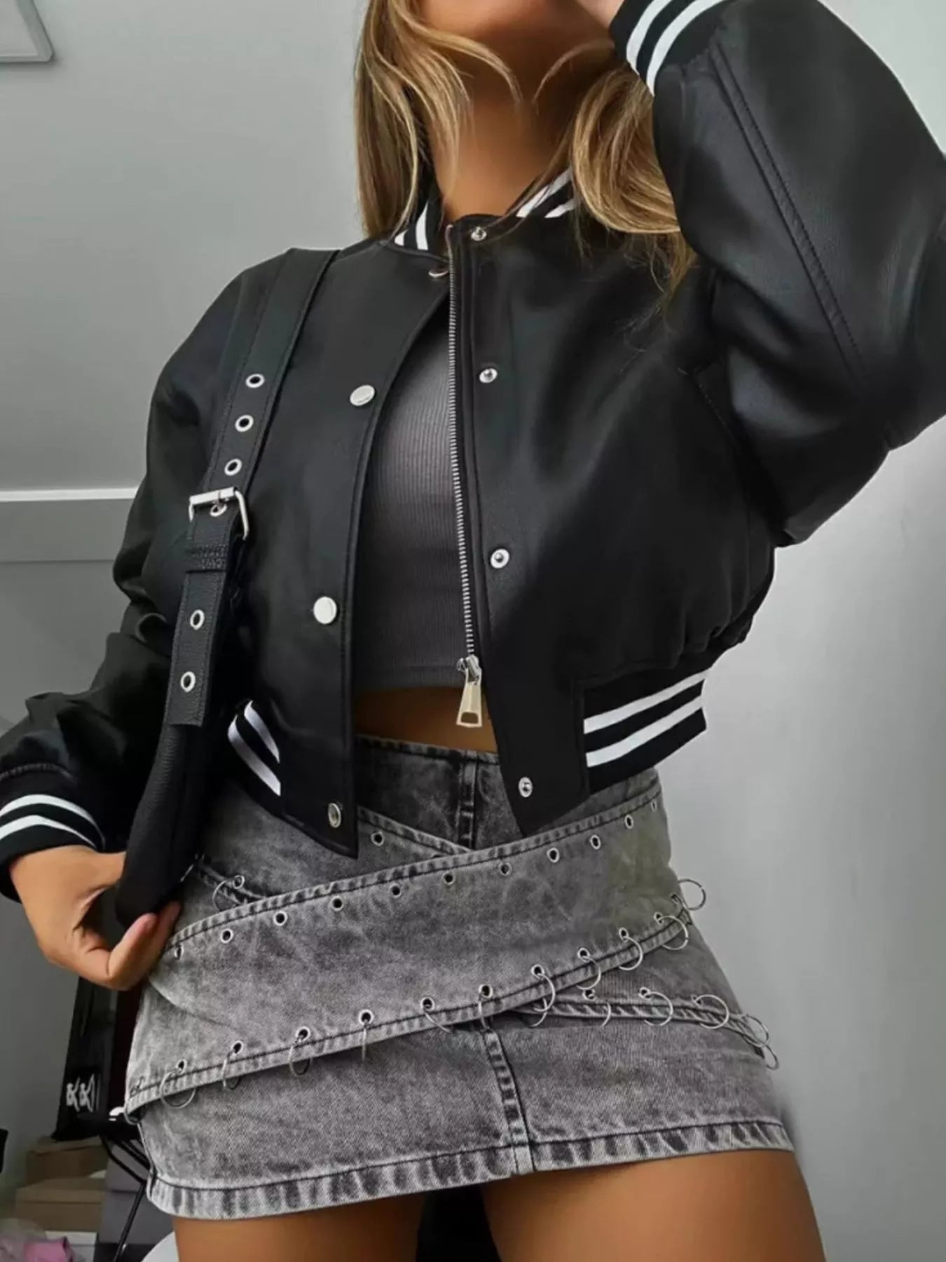 Snap Down Long Sleeve Jacket Easy Apparels