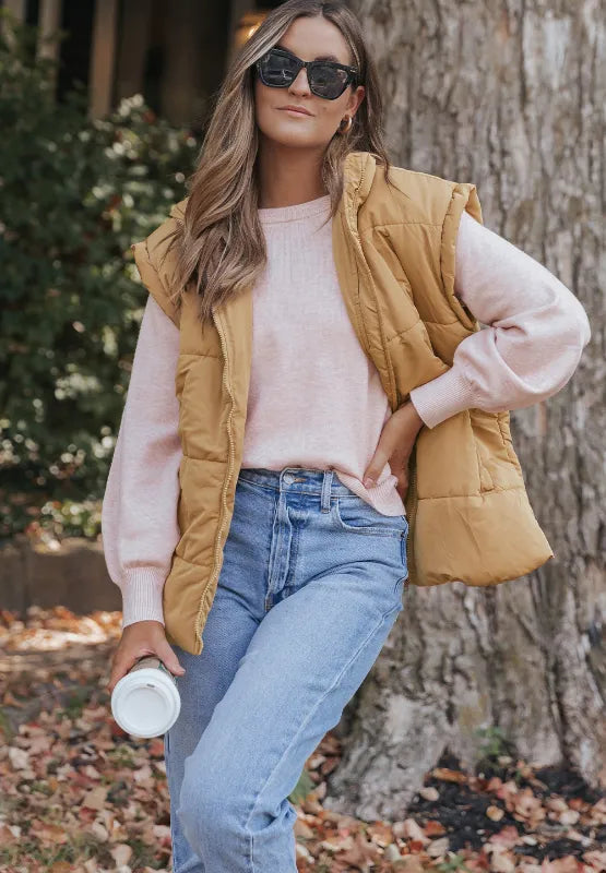 Zip Up Vest Coat with Pockets Easy Apparels