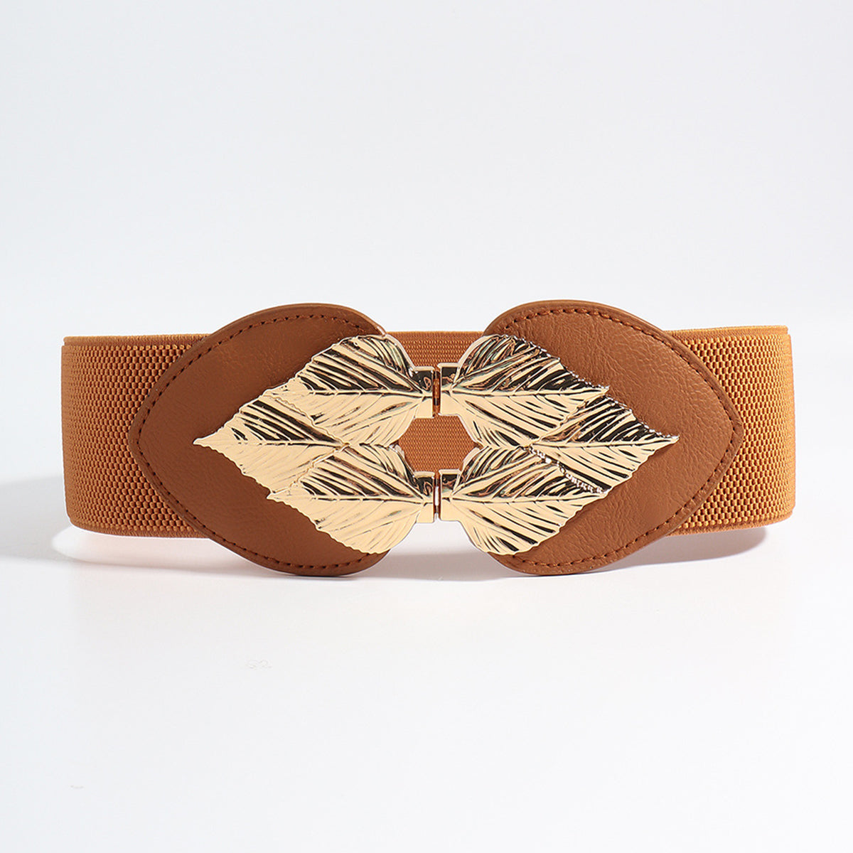 Alloy Leaf Buckle Elastic Belt Easy Apparels