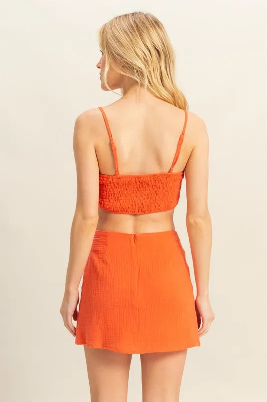HYFVE Ruched Bra Top and Mini Skirt Set Easy Apparels