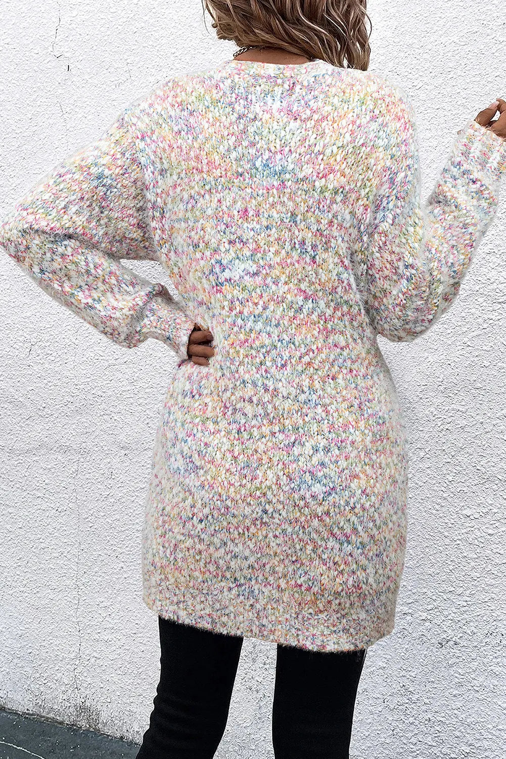 Pocketed Open Front Long Sleeve Cardigan Easy Apparels
