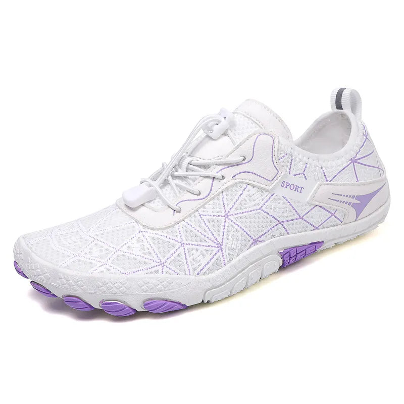 Elastic Lock Laces Mesh Contrast Breathable Athletic Easy Apparels