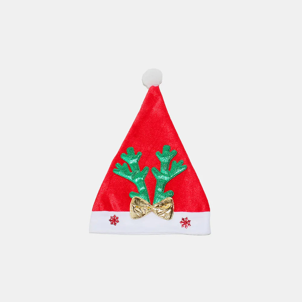 2 Piece Antler Christmas Hat with pompom Easy Apparels