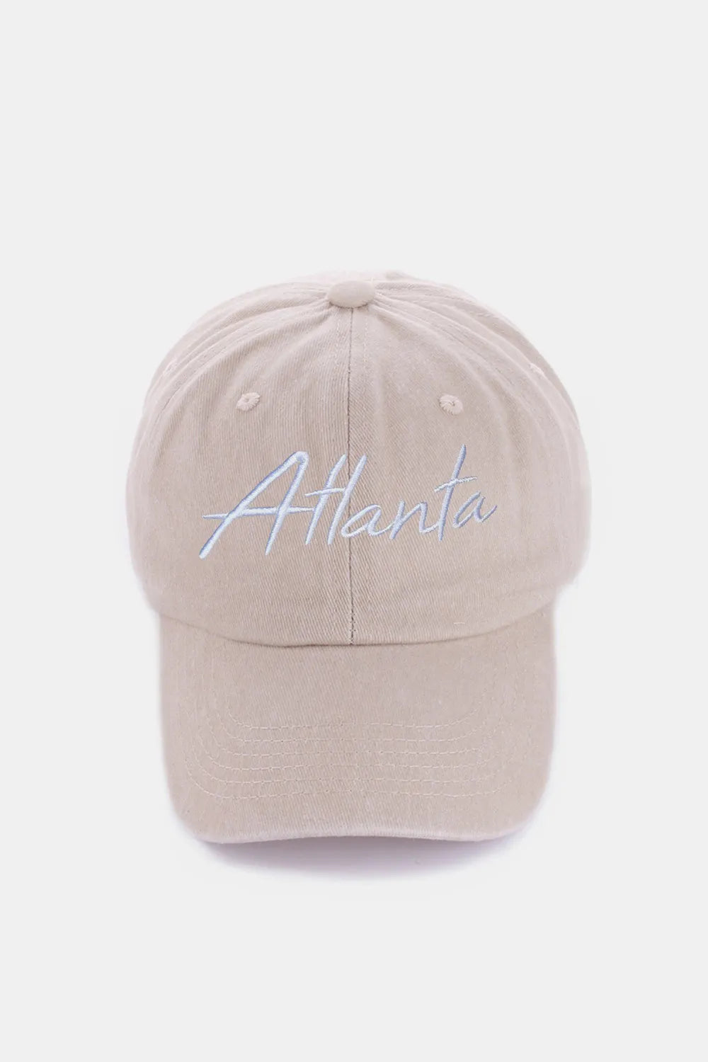 Zenana Washed ATLANTA Embroidered Baseball Cap Atlanta Ash Mocha One Size Easy Apparels