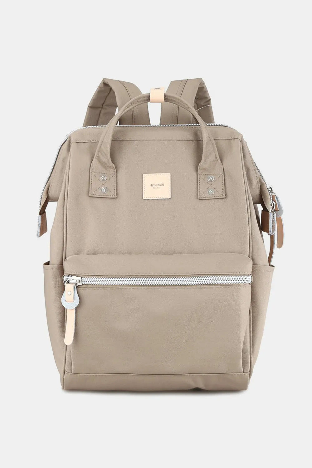 Himawari Water Resistant Canvas Backpack Bag with Side Pockets Mocha One Size Easy Apparels