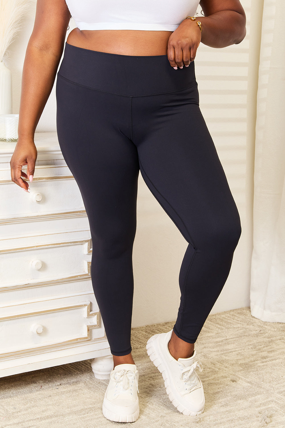 Double Take Wide Waistband Sports Leggings Easy Apparels
