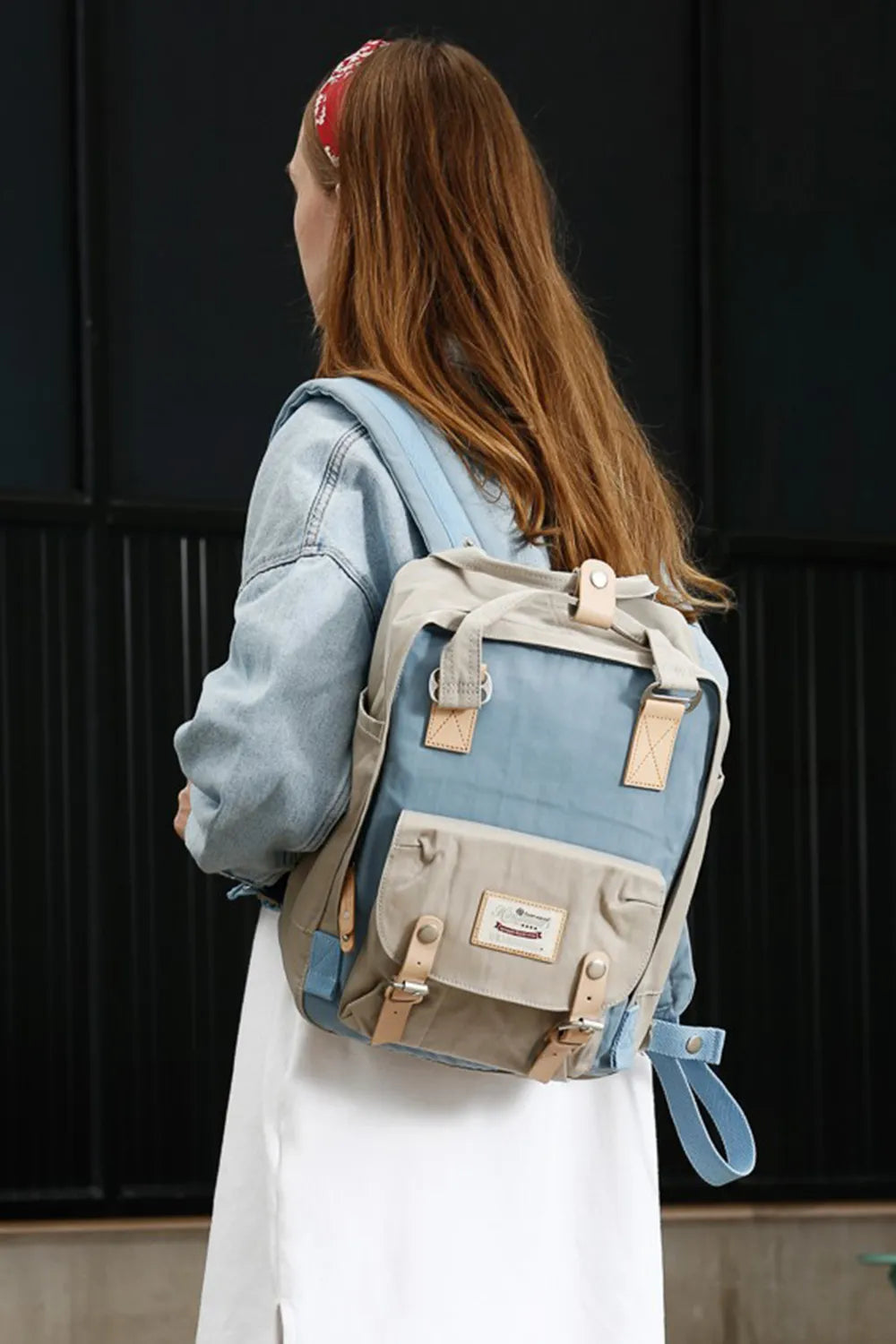 Himawari Contrast Waterproof Nylon Backpack Bag Easy Apparels