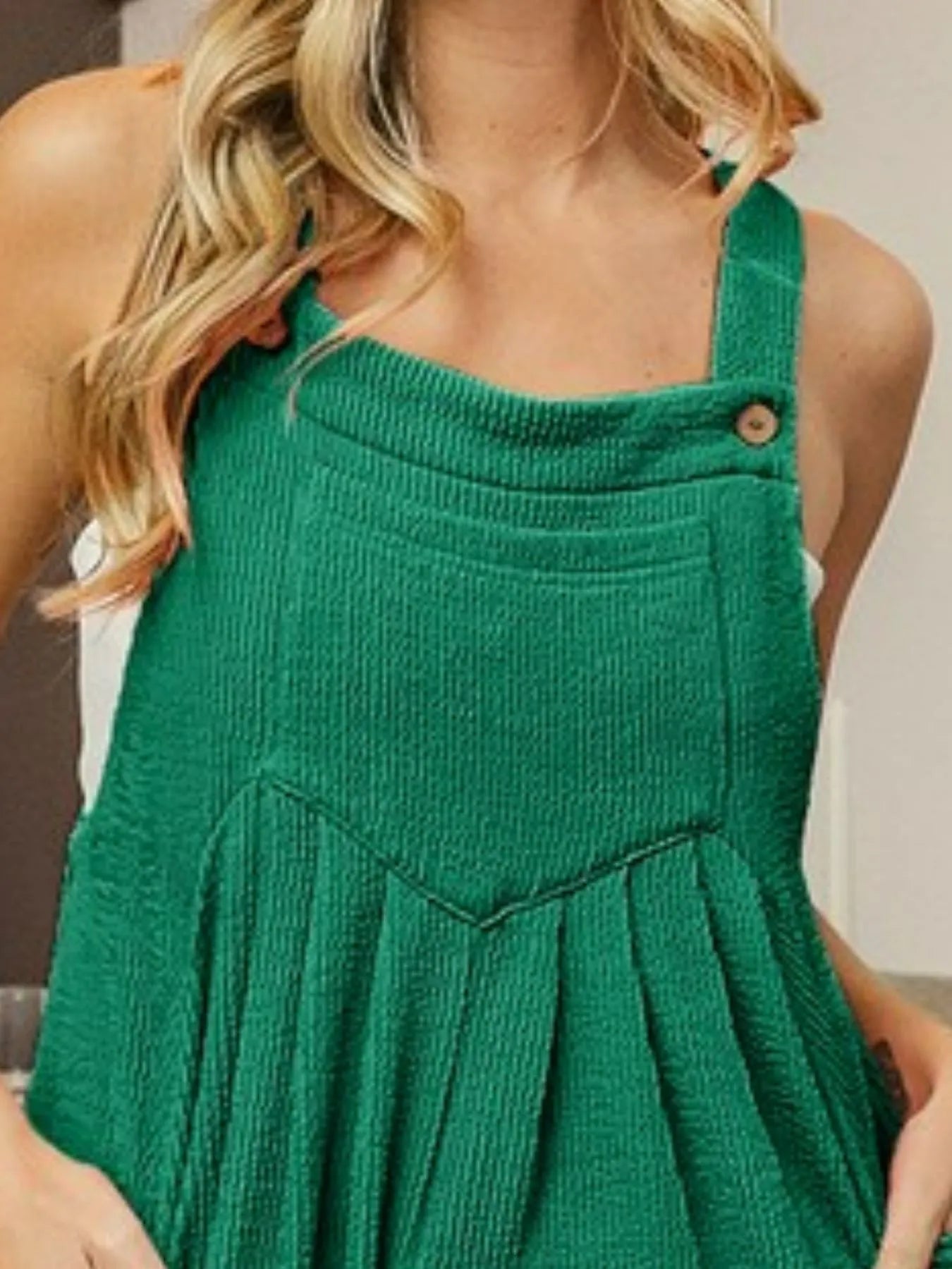 BiBi Crinkle Rib Textured Wide Leg Shortalls Easy Apparels