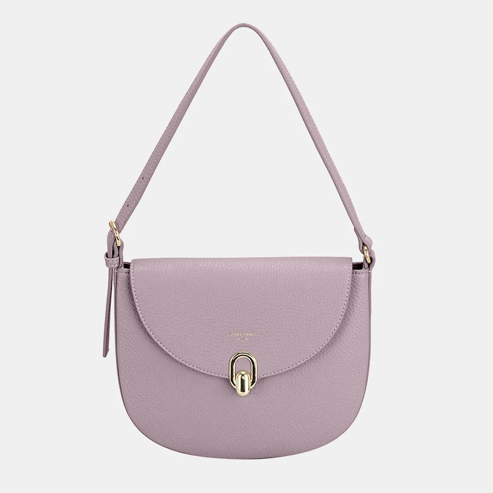 David Jones Metal Buckle Shoulder Bag Lilac One Size Easy Apparels
