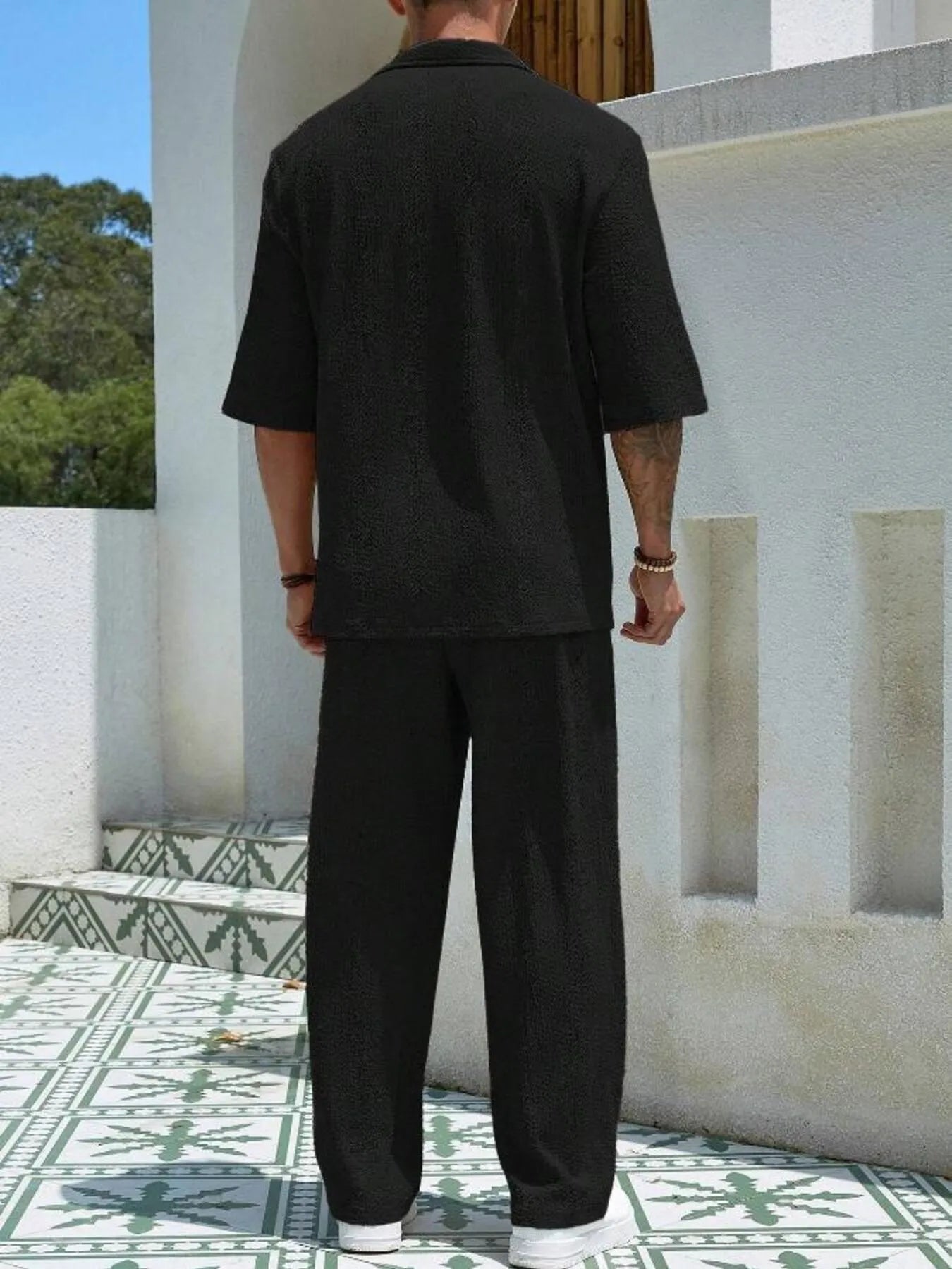 Men's Plus Size Half Sleeve Top and Pants Set Easy Apparels