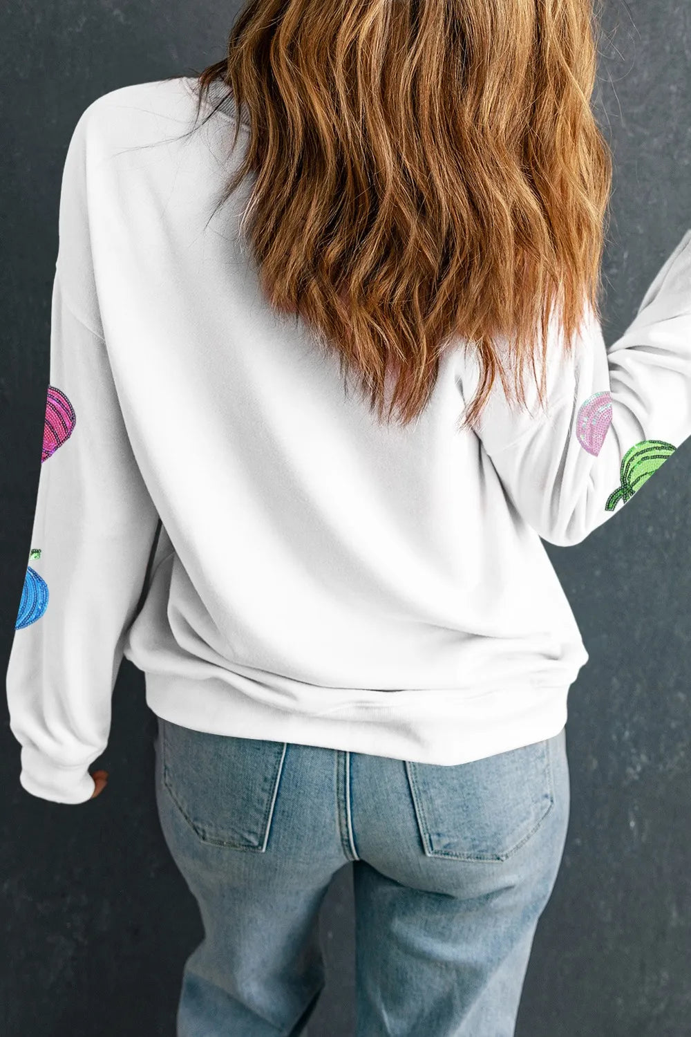 Trendsi Pumpkin Round Neck Long Sleeve Sweatshirt