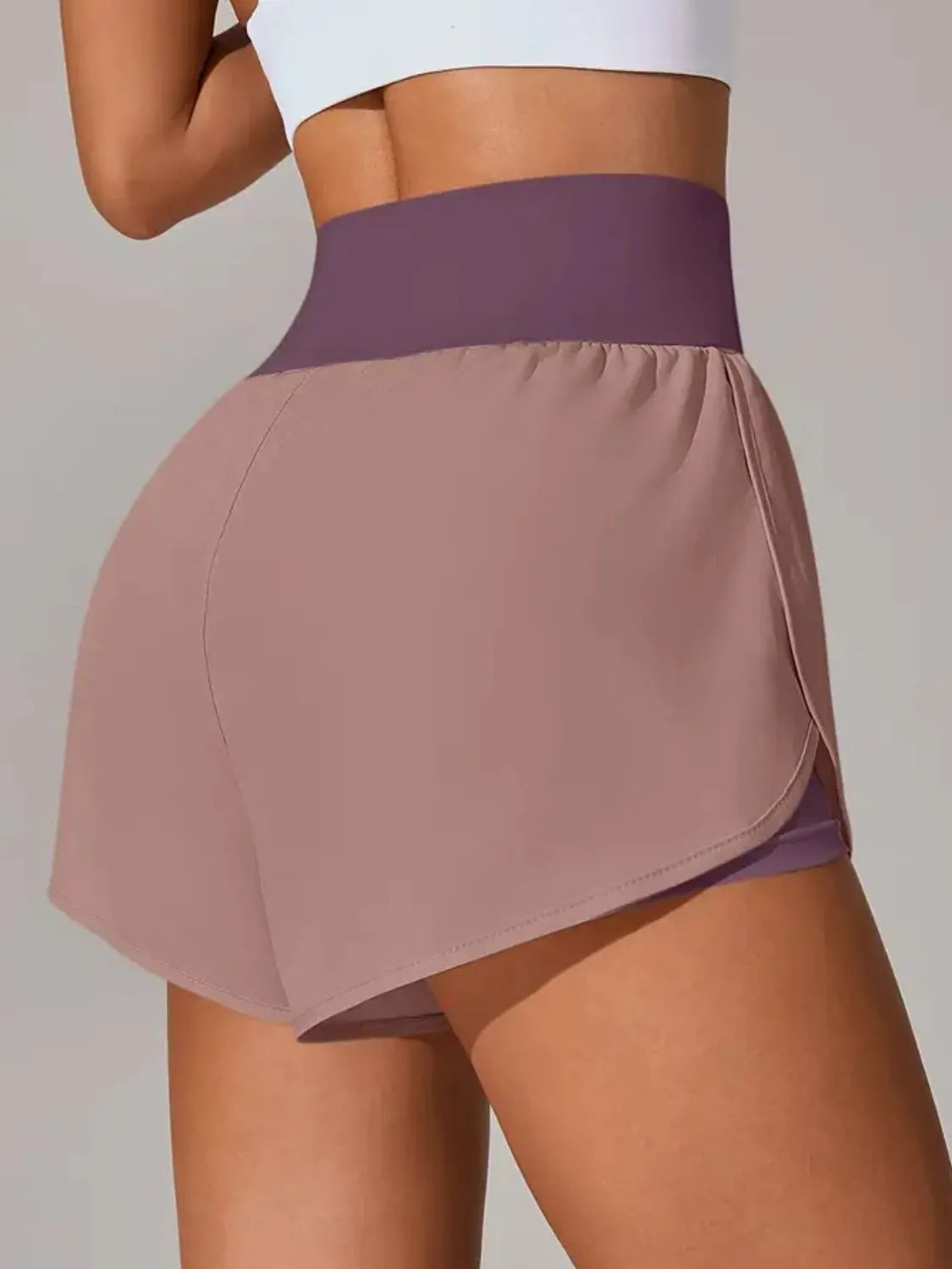 Pocketed High Waist Active Shorts Easy Apparels