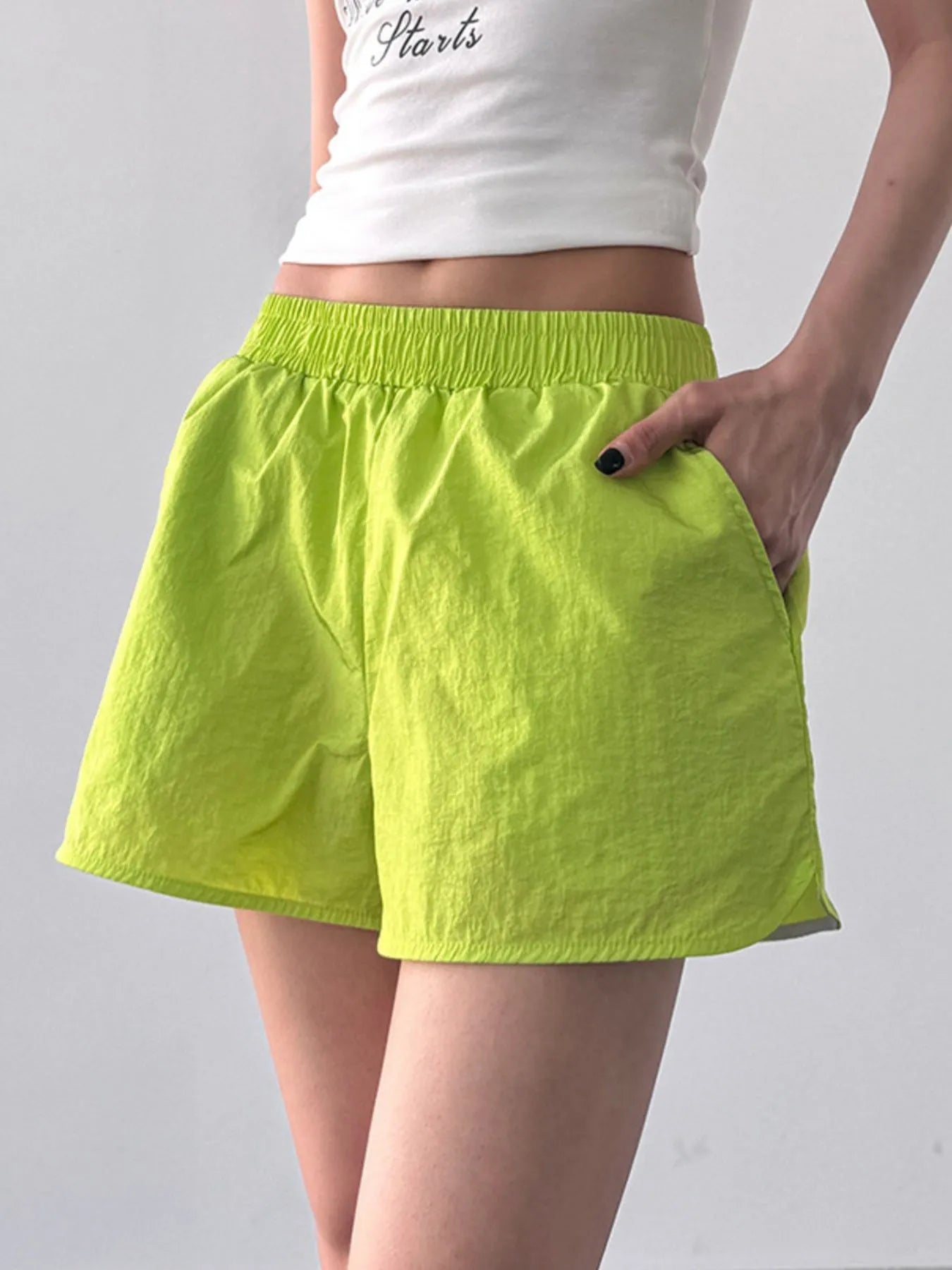Elastic Waist Active Shorts Easy Apparels
