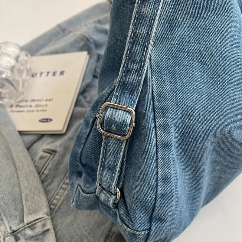 Adjustable Strap Denim Shoulder Bag Easy Apparels