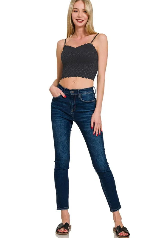 Zenana Seamless Lace Bralette with Bra Pads Easy Apparels