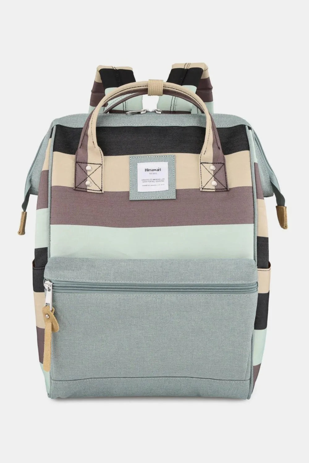 Himawari Striped Waterproof Nylon Backpack Bag with Side Pockets Easy Apparels