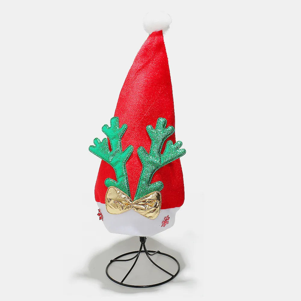 2 Piece Antler Christmas Hat with pompom Easy Apparels