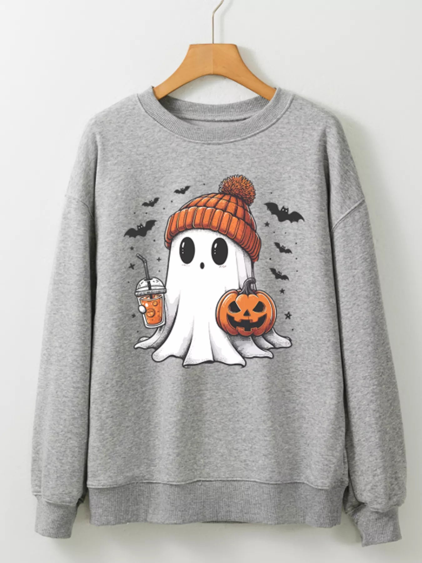 Halloween Ghost Round Neck Sweatshirt Easy Apparels