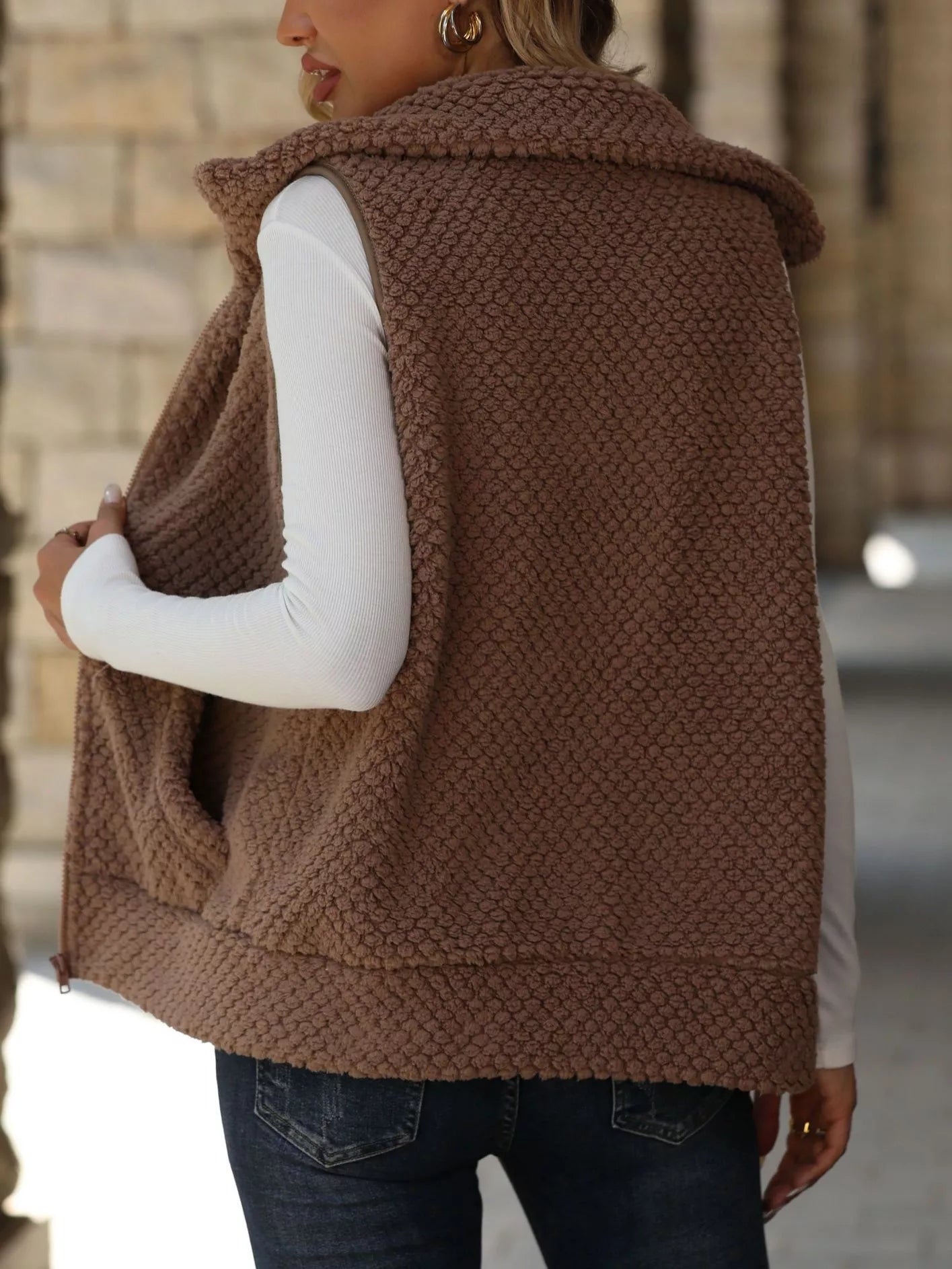 Zip-Up Vest Coat Easy Apparels