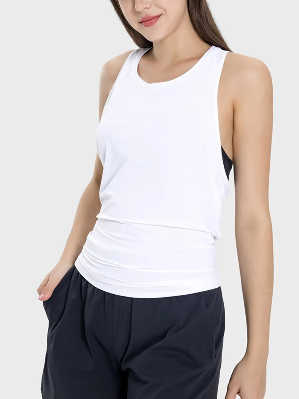 Millennia Round Neck Wide Strap Active Tank Easy Apparels