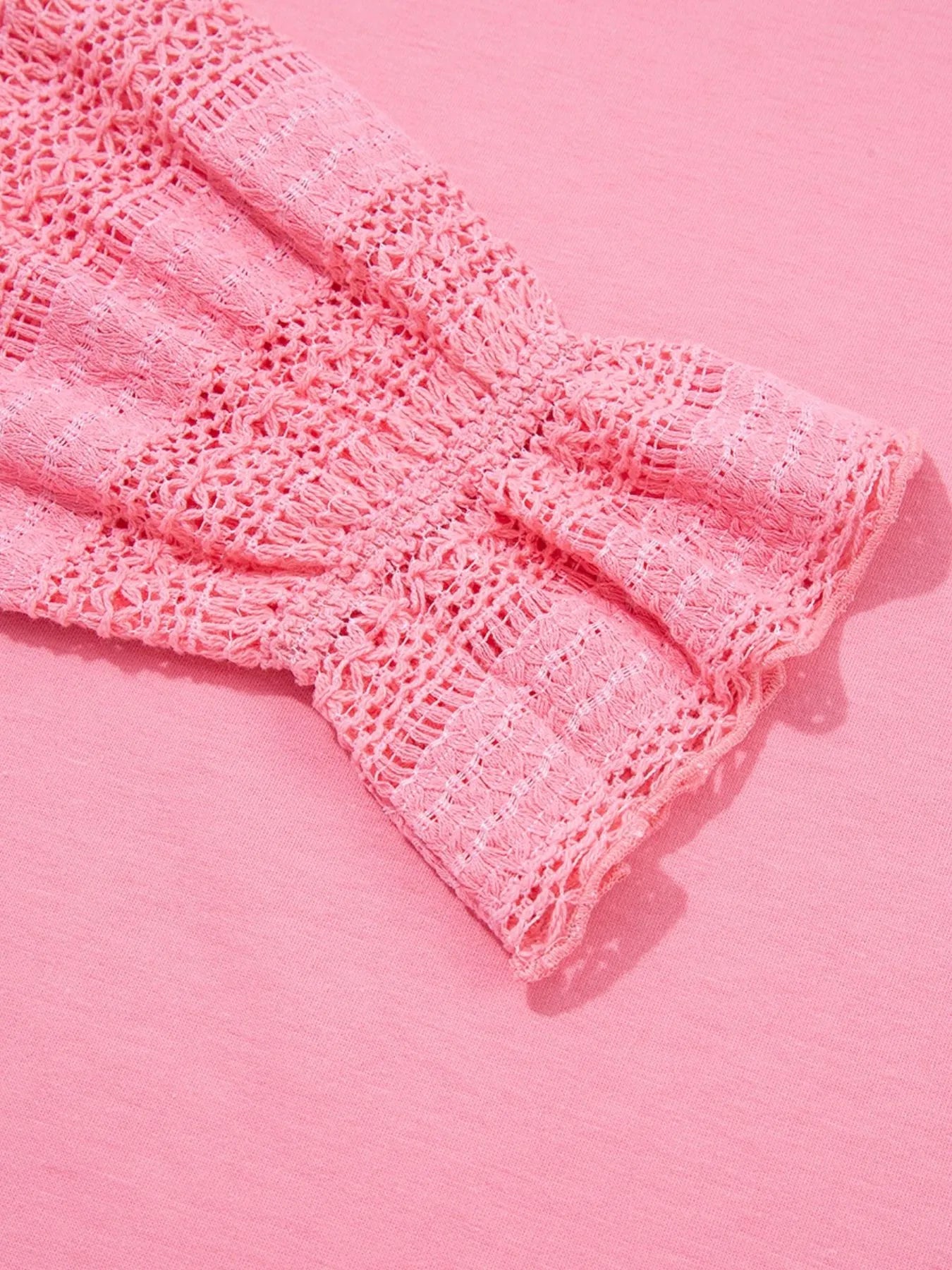Trendsi Lace Detail Flounce Sleeve Sweatshirt